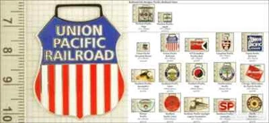 Pacific Lines railroad decorative fobs, various designs & keychain options - Picture 1 of 7
