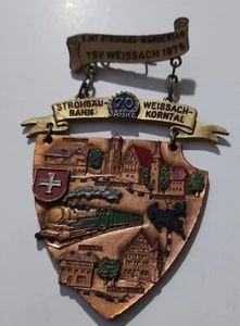 Eisenbahn 70 Jahre Strohgäu-Bahn Weissach-Korntal TSV Weissach tragbare Plakette - Bild 1 von 4