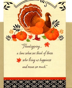 Happy Thanksgiving Thank You Bring Happiness Turkey Hallmark Greeting Card - Picture 1 of 3