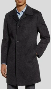 New Hugo BOSS mens grey virgin wool long suit overcoat jacket coat 44R XXL £399 - Picture 1 of 12