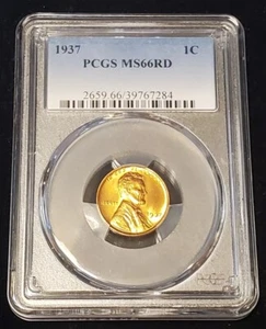 1937 P PCGS MS66 RD Lincoln Wheat Cent 1c Penny US Mint 39767284 ~ our # T2485 - Picture 1 of 4