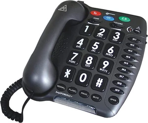 Geemarc Ultra Amplified Corded Telephone – Loudest Phone Available, Black - Picture 1 of 4