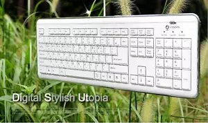 Tastatur slim deutsch weiß/chrom USB NEUWARE z. T. VERGILBT - Bild 1 von 1