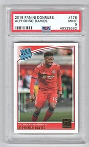 2018 Panini Donruss Rated #176 Alphonso Davies Bayern Rookie PSA 9 - Picture 1 of 2