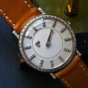 Longines 18k White Gold Studded Diamond Case Bezel & Lugs Mystery Dial c. 1959 - Picture 1 of 15