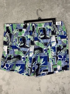 Costume da bagno Caribbean 3XB blu stampa fiori 6" cucitura interna boxer slip fodera nuovo - Foto 1 di 5