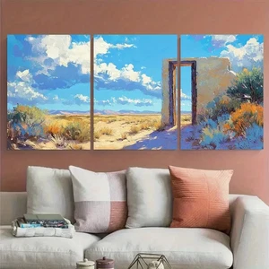 3pcs Desert Doorway Impressionist Painting Wall Art Canvas Unframed/Framed - Picture 1 of 9
