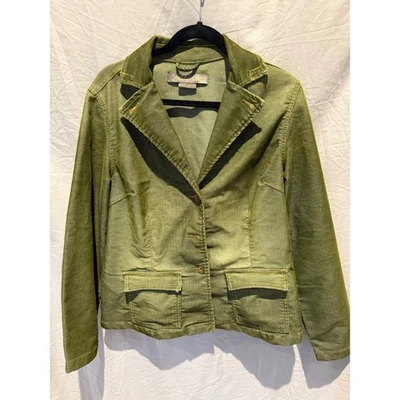 Jeanstar Green Faux Suede Blazer Jacket Button Front Pockets Women's Size XL - Image 1 of 4