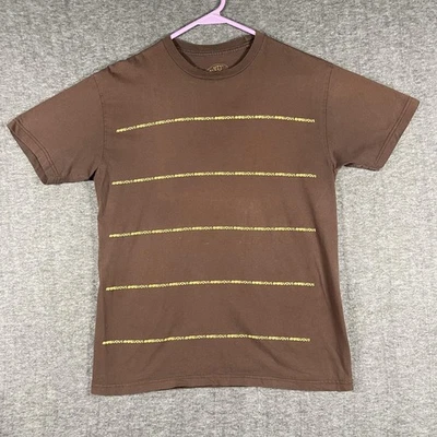 Ambiguous Shirt Mens Medium Brown Slim-Fit Tee Graphic Logo Short Sleeve Crew - Image 1 of 4