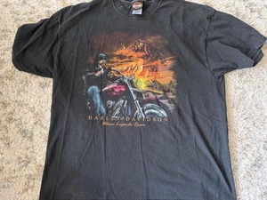 Vintage Harley-Davidson Shirt Mens XL Black Where Legends Roam Tee Made USA 00s - Picture 1 of 5