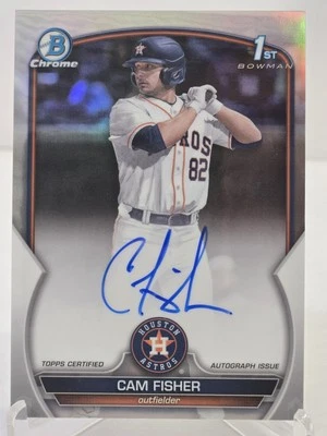 2023 Cam Fisher 1st BOWMAN ⚾️CHROME ON CARD AUTO REFRACTOR NUMBERED 182/499!🔥🔥 - Image 1 of 4