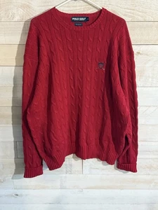 Vintage Ralph Lauren Golf Cable Knit LS Red Sweater Men’s Size XL - Picture 1 of 7