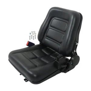 Asiento Universal con Respaldo Ajustable Cinturón Deslizante para Carretilla Elevadora Tractor - Imagen 1 de 13
