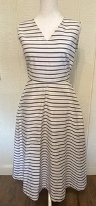 Kate Spade Broome Street Maxikleid Gr. 6 A-Linie hinten zum Binden ärmellos blau gestreift - Bild 1 von 17