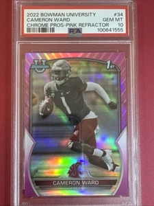 2022 Bowman University Chrome - Cameron Ward #34 Pink Refractor (RC) PSA 10💥 - Picture 1 of 3