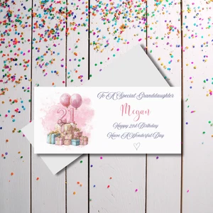 Personalised Granddaughter 21st Birthday Money Wallet - Customisable Name - Picture 1 of 3