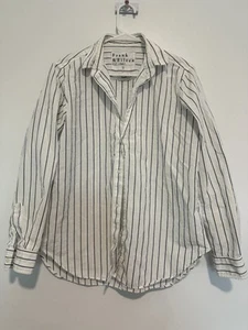 Frank & Eileen Shirt Womens Shirley Long Sleeve Oversized Size Large Striped - Picture 1 of 4