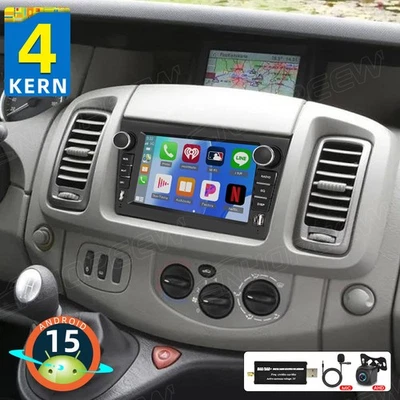 DAB+ Android 15 Carplay Autoradio Für Renault Trafic MK2 OPEL Vivaro A GPS Navi - Bild 1 von 4