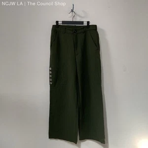 Namacheko SS23 Arjin Olive Green Wide Leg Button Knee Vent Pants - Size Medium - Picture 1 of 6