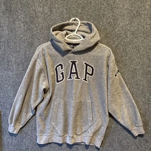VINTAGE Gap Sweater Youth Size XL (12) Gray Fleece Hooded Sweatshirt Hoodie - Picture 1 of 8