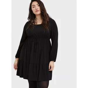 Abito donna Torrid tg 4 4x 26 nero mini challis skater elasticizzato - Foto 1 di 8