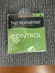 No Nonsense Control Top Pantyhose Size A 041 Tan Reinforced Toe - Picture 1 of 6