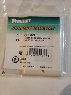 Panduit CPGIW Screw-On GFCI Faceplate, Single Gang, Off White FNOB - Image 1 of 2