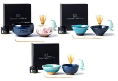 HOKOEN Tea Ceremony Pair Matcha Tea Bowl Whisk Rest Tea Scoop 6 Item Japan NEW - Image 1 of 4