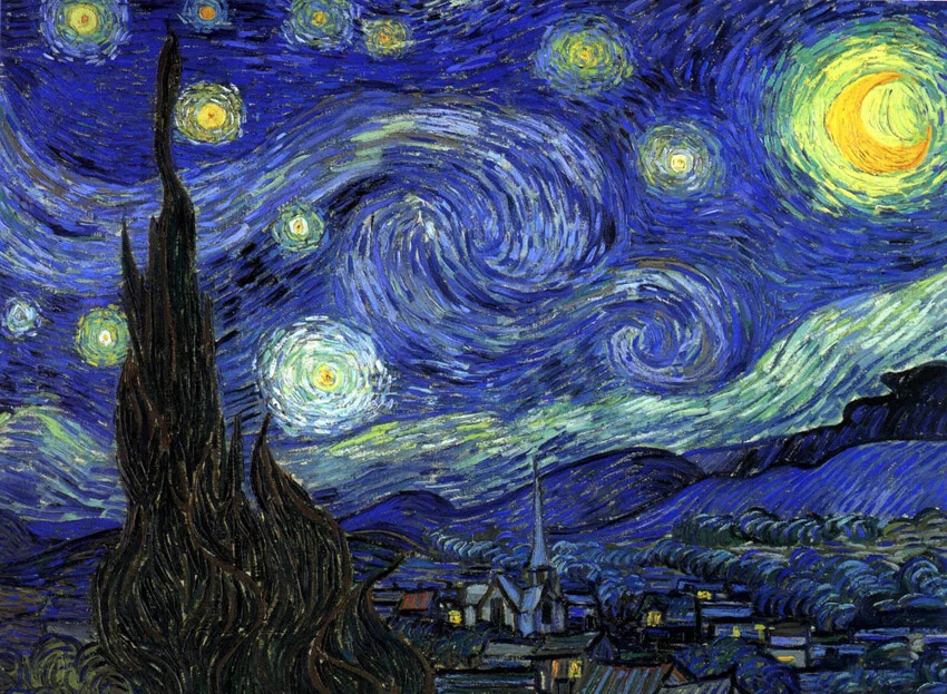 Oil painting Vincent Van Gogh - The Starry Night hand painted landscape canvas - Image 1 of 1