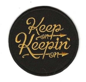 Northern Soul Classic Keep On Keepin On Black - Embroidered Iron Sew On Patch - Picture 1 of 1