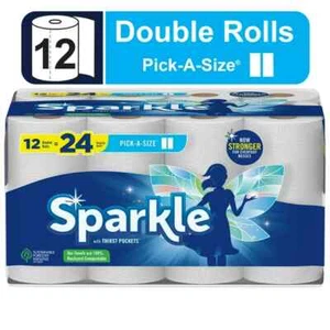Toallas de papel Sparkle Pick-a-Size, blancas, 12 rollos dobles - Imagen 1 de 4