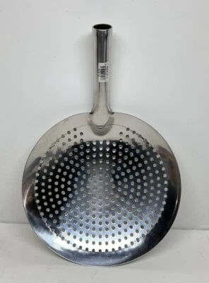 Stainless Steel Round Skimmer, Mandarin Pasta Strainer 11-Inch Diameter - Image 1 of 4