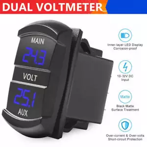 Doppelvoltmeter Dual Spannungs Batterie Monitor LED Anzeigen 12-24V Auto KFZ XY - Bild 1 von 12