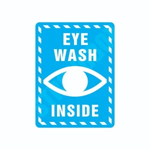 Calcomanía de seguridad industrial etiqueta adhesiva LAVADO DE OJOS INTERIOR - Imagen 1 de 1