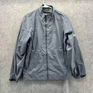Footjoy Jacket Mens Small Gray Full Zip Windbreaker Hydro Oak Leaf golf Logo - Picture 1 of 13