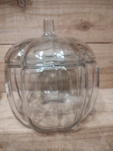 Pumpkin Clear Cookie/Candy Dish 8 Inches Tall - Picture 1 of 8