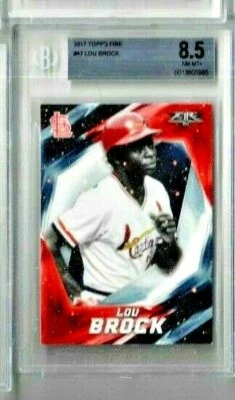 2017 Topps Fire Lou Brock BGS 8.5 - Image 1 of 2