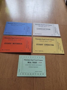 1930s Philadelphia Rapid Transit Company Conductor Motorman Employee Cards - Picture 1 of 4