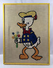 Paragon crewel vintage années 70 encadré aiguille #0338 Disney Donald Duck 24 x 18