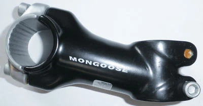 BMX MONGOOSE THREADLESS BLACK/SILVER BICYCLE STEM BIKE PARTS 375-2 - Image 1 of 3