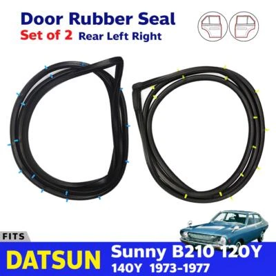 Door Rubber Weatherstrip Seal Rear L+R Fits Datsun Sunny B210 120Y 4D Sedan E05 Foto 1 de 3