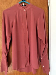 Reiss Harris Long Sleeve Rose Blush Pink Top Blouse Size UK 4 US 0, NWT - Picture 1 of 5