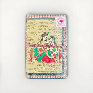 Handmade Paper Journal Radha Krishna 4"x6", Vintage Diary Notebook with Thread - Picture 1 of 2