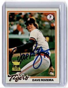 1978 Topps Auto IP No COA Rookie Dave Rozema RC Auto Detroit Tigers #124
