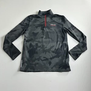 POLO Performance Sport Thermo Vent 1/4 Zip Long Sleeve Camo Top Shirt Boys Sz L - Picture 1 of 10