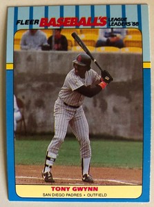 1988 Fleer League Leaders Tony Gwynn #16 Padres HOF High Grade!