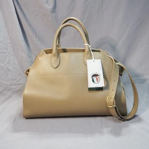 Anna Paola Riva Tasche taupe Leder viral Commuter Umhängetasche Handtasche Hand Schulter - Bild 1 von 14