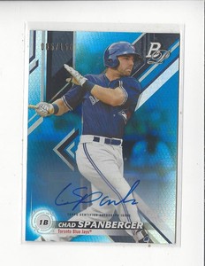 2019 Bowman Platinum Top Prospect Blue #39 Chad Spanberger AUTOGRAPH Indians/150