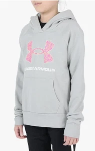 UNDER ARMOUR Girls' Rival Fleece Big Logo Print Hoodie ** MOD GRAY - S ** NWT - Picture 1 of 1