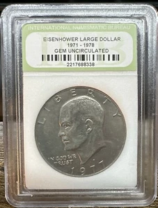 1977 D Ike Eisenhower $1 dólar gema sin circular sin circular losa INB Denver - Imagen 1 de 3